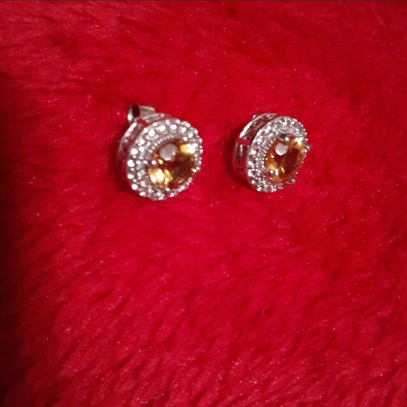 Sterling silver/CITRINE Nov. birthstone earrings Kay Jewelers - Picture 2 of 4